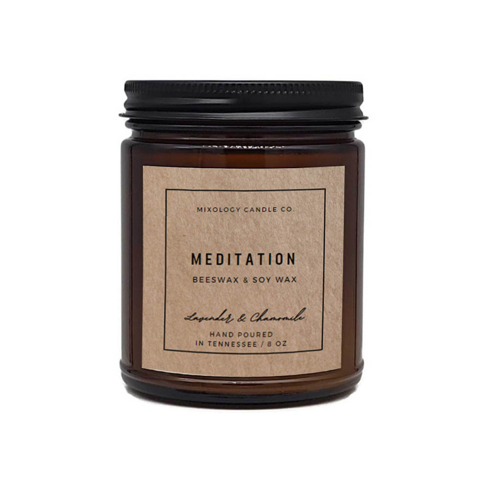 Beeswax & Soy Wax Meditation Candle, Non Toxic Candle, 8 oz, Pure Beeswax+Soy Wax