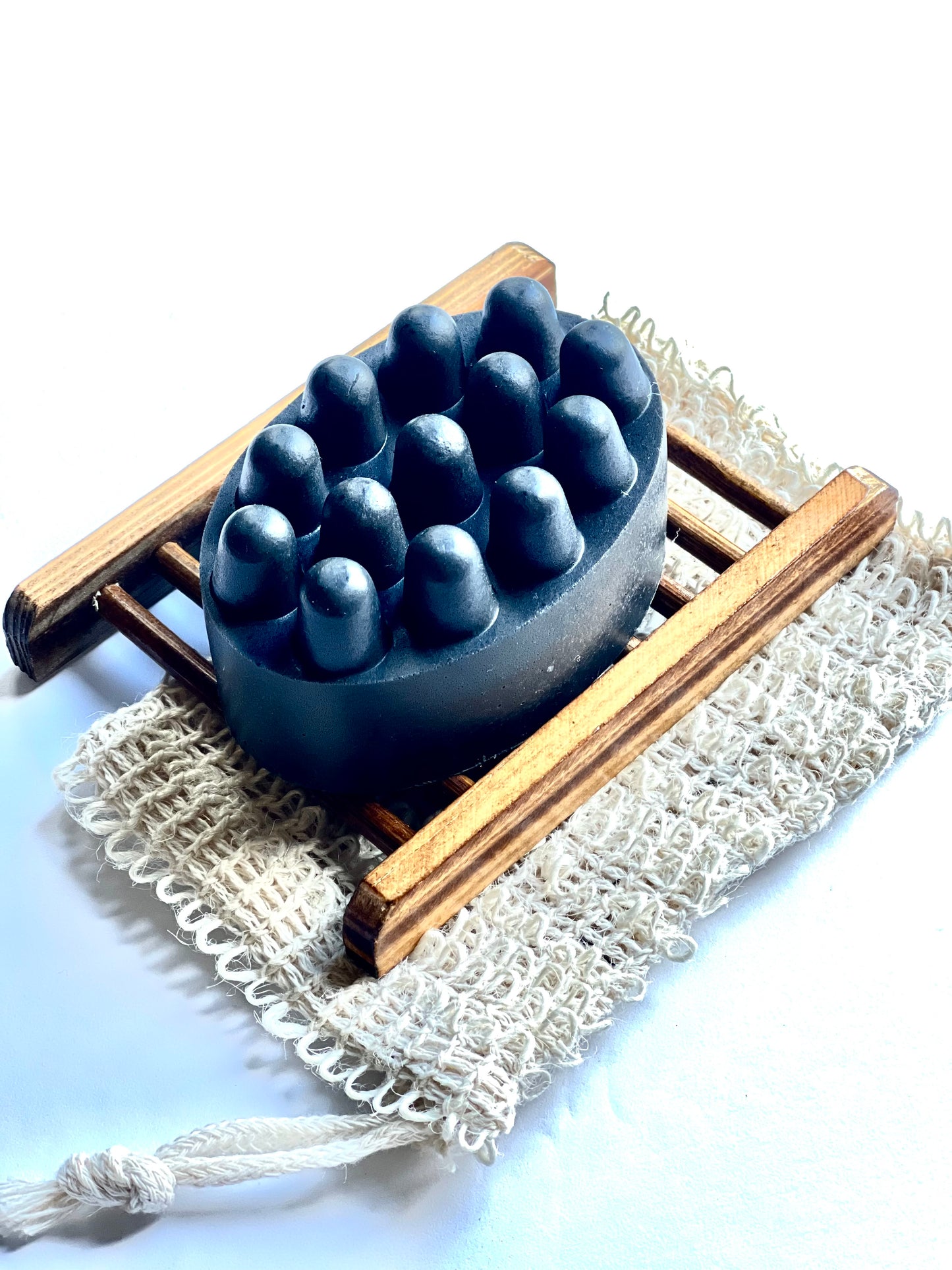 Detoxifying Charcoal Massage Soap - 5 oz | Infused with Peppermint and Tea Tree Essential Oils