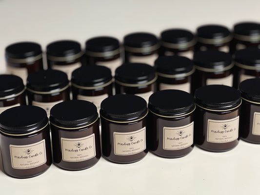 Hand-poured Beeswax Candle with cotton wick, 4 oz